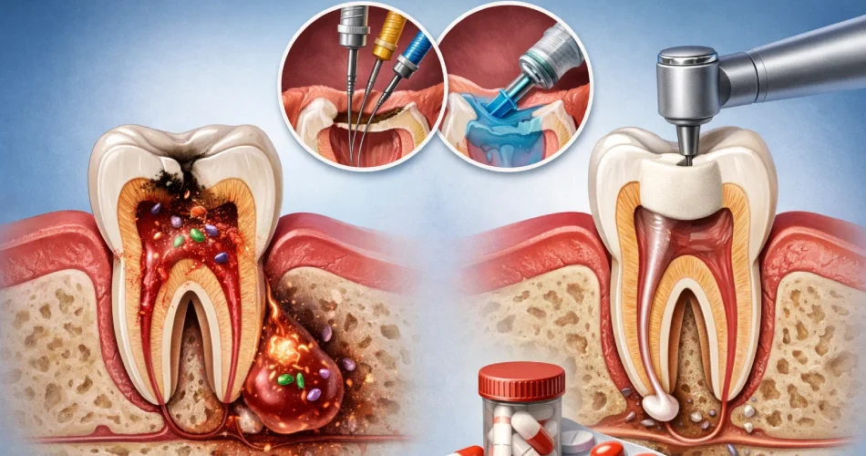 درمان عفونت دندان عصب‌ کشی شده